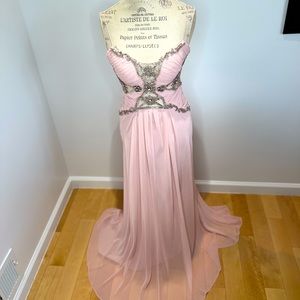 Elegant evening/prom dress with scarf. Some missing small stones.